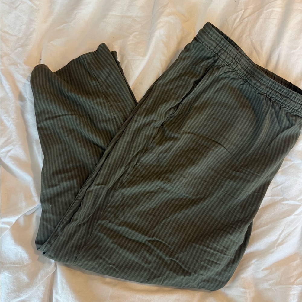 Olive Striped Pants